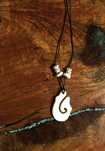 Carved Bone Fish Hook Necklace for sale online - Alaskan Reflections