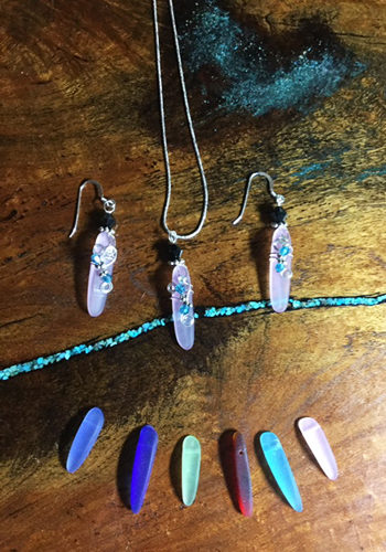 Sea Glass Dagger Earrings