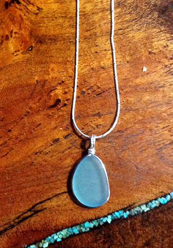 Sea Glass Disc Necklace