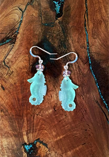 Sea Glass Seahorse Earrings