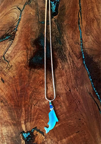 Sea Glass Dolphin Necklace available at Alaskan Reflections.
