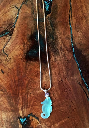 Sea Glass Seahorse Necklace