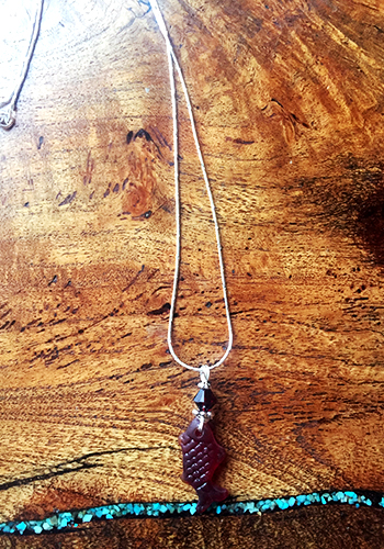 Sea Glass Fish Necklace for sale online - Alaskan Reflections