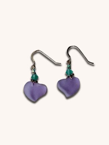 Sea Glass Heart Earrings SGE13A