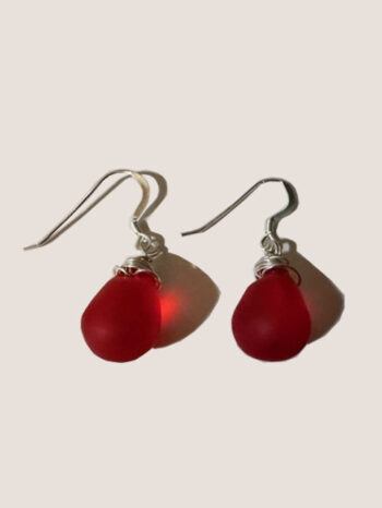 Sea Glass Ball Earrings SGE 09A